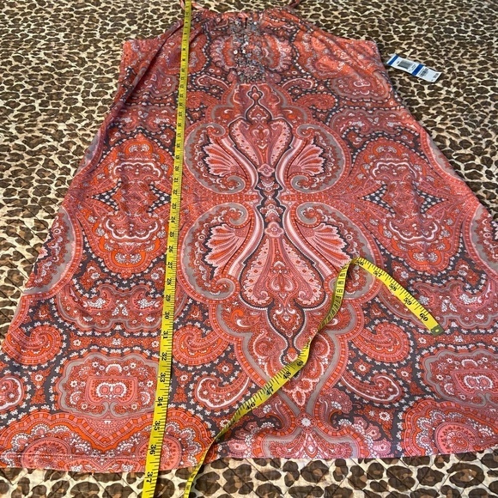 Paisley Glam Bedazzled Keyhole Back MIDI Sleeveless Dress - Picture 14 of 15